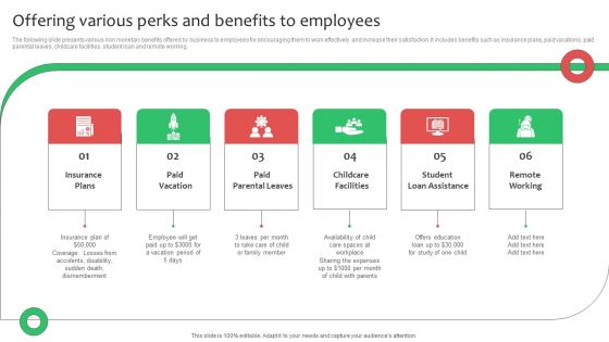 Offering Various Perks And Benefits To Employees Ppt Pictures Graphics PDF