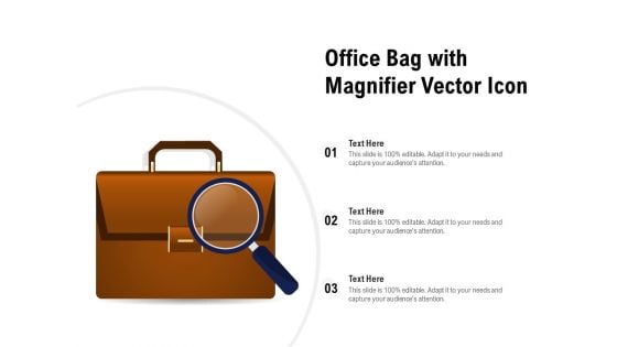 Office Bag With Magnifier Vector Icon Ppt PowerPoint Presentation Summary Background Images