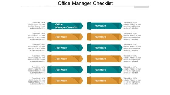 Office Manager Checklist Ppt PowerPoint Presentation Professional Images Cpb