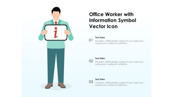 Office Worker With Information Symbol Vector Icon Ppt PowerPoint Presentation File Visuals PDF