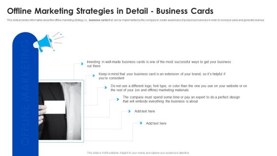 Offline Marketing Strategies In Detail Business Cards Ppt Portfolio Tips PDF