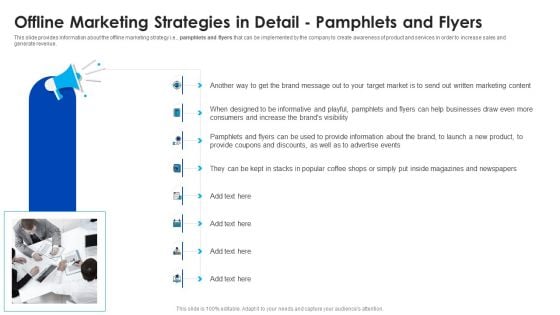 Offline Marketing Strategies In Detail Pamphlets And Flyers Graphics PDF