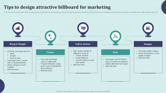 Offline Marketing Techniques To Elevate Brand Visibility Tips To Design Attractive Billboard Demonstration PDF