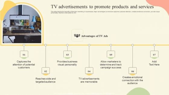 Offline Media Channel Analysis TV Advertisements To Promote Products And Services Download PDF