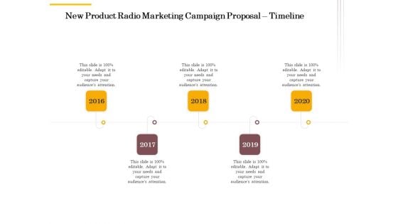 Offline Promotional Strategy For New Product Radio Marketing Campaign Proposal Timeline Mockup PDF