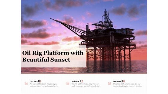 Oil Rig Platform With Beautiful Sunset Ppt PowerPoint Presentation Summary Clipart