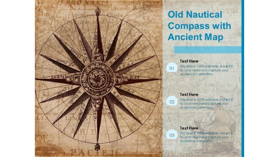 Old Nautical Compass With Ancient Map Ppt PowerPoint Presentation Infographics Graphics Tutorials PDF