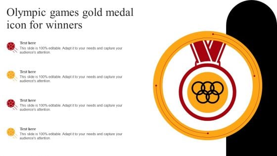 Olympic Games Gold Medal Icon For Winners Portrait PDF