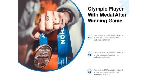 Olympic Player With Medal After Winning Game Ppt PowerPoint Presentation Icon Background Images PDF