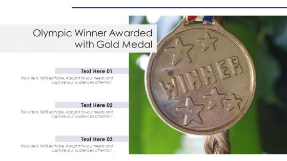 Olympic Winner Awarded With Gold Medal Ppt Infographic Template Professional PDF