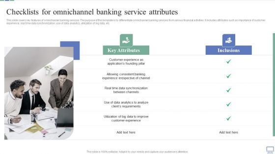 Omnichannel Banking Services Platform Checklists For Omnichannel Banking Service Attributes Professional PDF