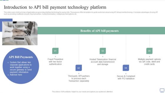 Omnichannel Banking Services Platform Introduction To API Bill Payment Technology Platform Elements PDF