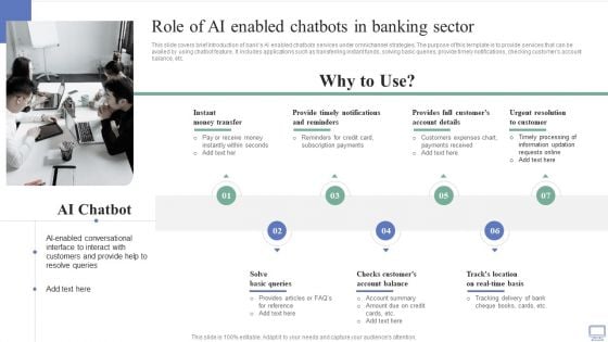 Omnichannel Banking Services Platform Role Of AI Enabled Chatbots In Banking Sector Elements PDF