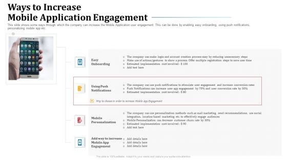 Omnichannel Marketing To Optimize Customer Purchase Experience Ways To Increase Mobile Application Engagement Introduction PDF