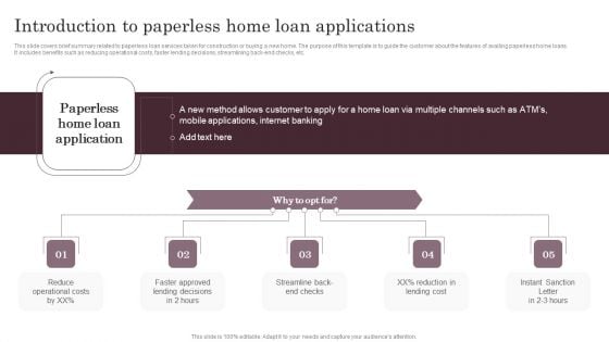Omnichannel Services Solution In Financial Sector Introduction To Paperless Home Loan Applications Professional PDF