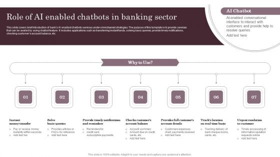 Omnichannel Services Solution In Financial Sector Role Of AI Enabled Chatbots Brochure PDF
