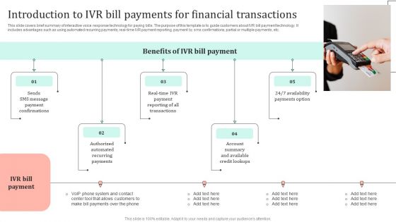 Omnichannel Strategy Implementation For Banking Solutions Introduction To IVR Bill Payments For Financial Elements PDF