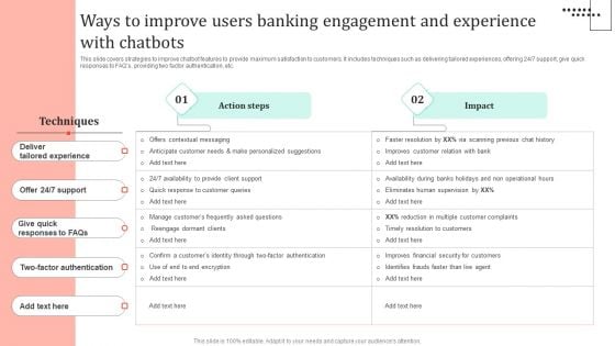 Omnichannel Strategy Implementation For Banking Solutions Ways To Improve Users Banking Engagement Background PDF