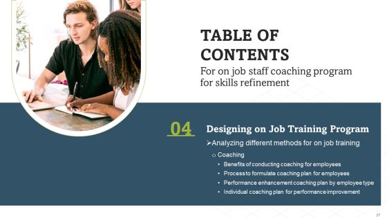 On Job Staff Coaching Program For Skills Refinement Ppt PowerPoint Presentation Complete Deck With Slides Slide27