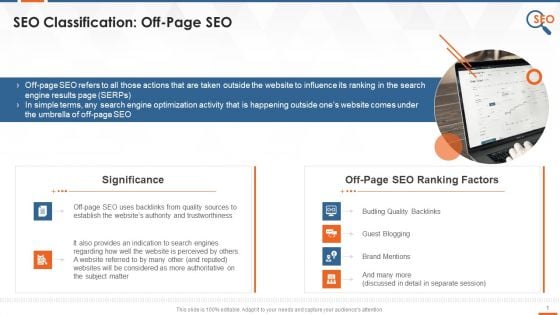 On Page SEO Significance And Ranking Parameters Training Ppt