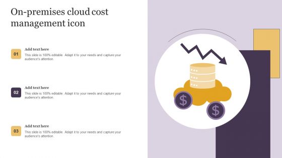 On Premises Cloud Cost Management Icon Template PDF