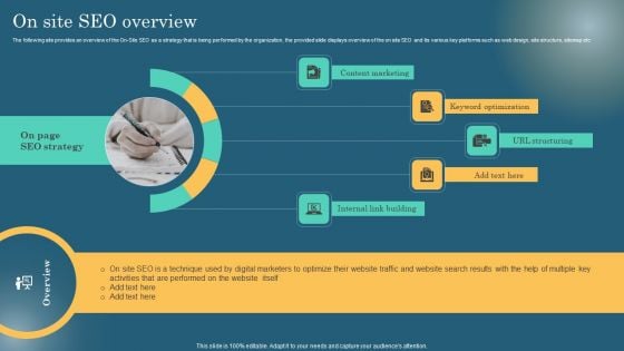 On Site SEO Overview Maximizing Online Visibility Using Off Site SEO Techniques Brochure PDF