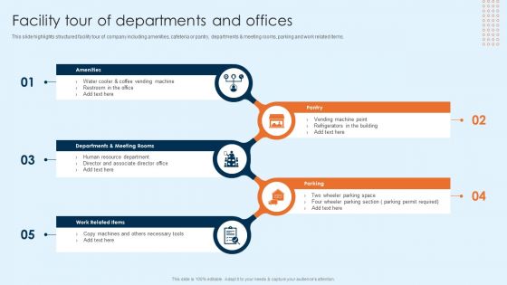 Onboarding Brochure For New Employees Facility Tour Of Departments And Offices Themes PDF