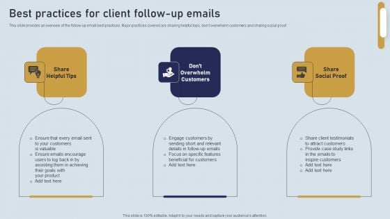 Onboarding Journey For Effective Client Communication Best Practices For Client Follow Up Emails Portrait PDF