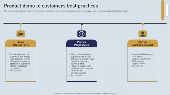 Onboarding Journey For Effective Client Communication Product Demo To Customers Best Practices Graphics PDF