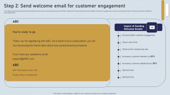 Onboarding Journey For Effective Client Communication Step 2 Send Welcome Email Customer Engagement Download PDF