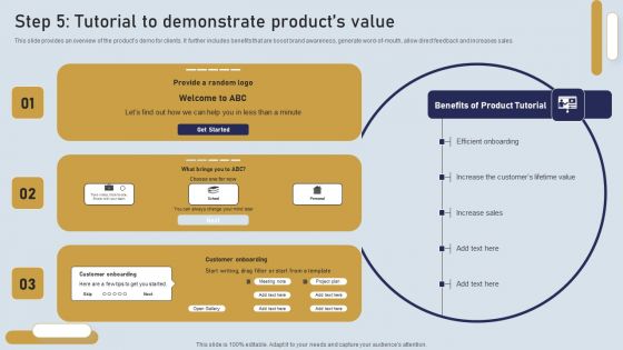 Onboarding Journey For Effective Client Communication Step 5 Tutorial To Demonstrate Products Value Introduction PDF