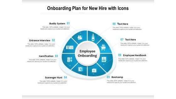 Onboarding Plan For New Hire With Icons Ppt PowerPoint Presentation Portfolio Portrait PDF