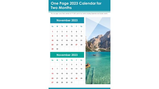 One Page 2022 Calendar For Two Months PDF Document PPT Template