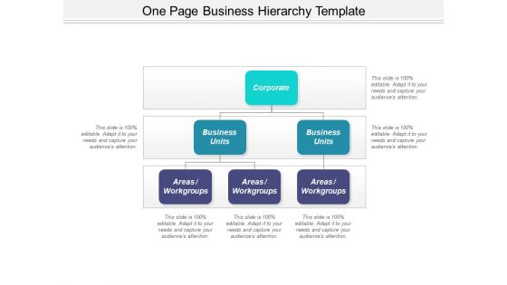 One Page Business Hierarchy Template Ppt PowerPoint Presentation Styles Tips PDF