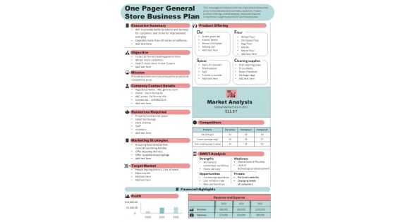One Page Business Plan For Retail Shop PDF Document PPT Template One Page Business Plan For Retail Shop PDF Document PPT Template
