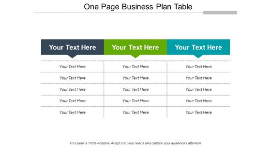 One Page Business Plan Table Ppt PowerPoint Presentation Portfolio Guidelines PDF One Page Business Plan Table Ppt PowerPoint Presentation Portfolio Guidelines PDF