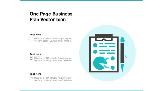 One Page Business Plan Vector Icon Ppt PowerPoint Presentation File Graphics PDF
