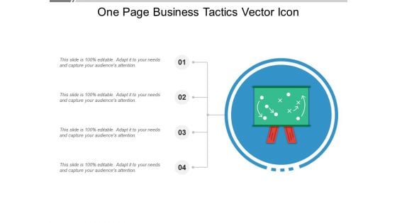 One Page Business Tactics Vector Icon Ppt PowerPoint Presentation Slides Information PDF