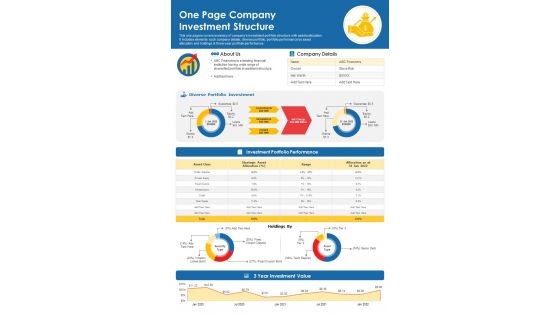 One Page Company Investment Structure PDF Document PPT Template
