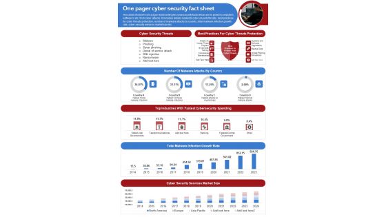 One Page Cyber Risk PDF Document PPT Template