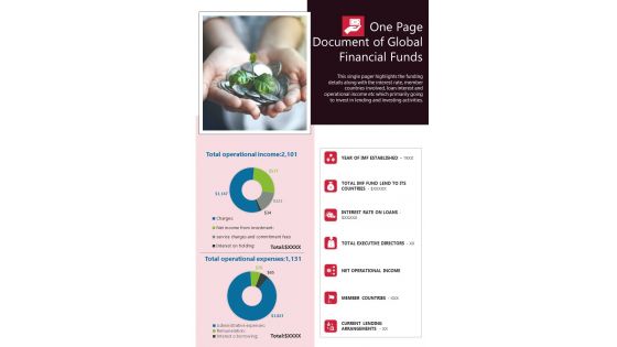 One Page Document Of Global Financial Funds PDF Document PPT Template