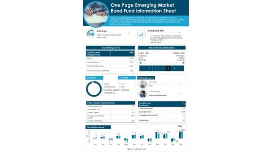 One Page Emerging Market Bond Fund Information Sheet PDF Document PPT Template