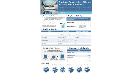 One Page Employee Benefit Report With Salary Package Details PDF Document PPT Template One Page Employee Benefit Report With Salary Package Details PDF Document PPT Template