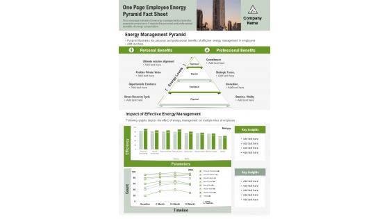 One Page Employee Energy Pyramid Fact Sheet PDF Document PPT Template