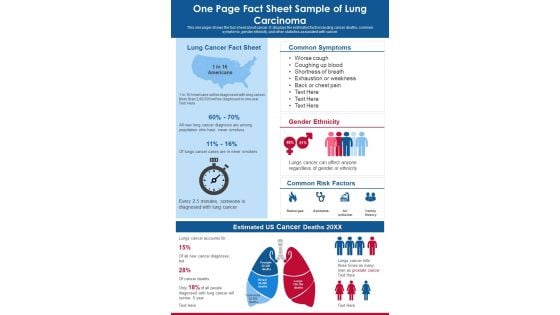 One Page Fact Sheet Sample Of Lung Carcinoma PDF Document PPT Template One Page Fact Sheet Sample Of Lung Carcinoma PDF Document PPT Template