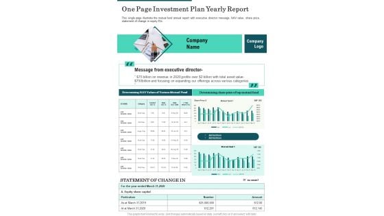 One Page Investment Plan Yearly Report One Pager Documents One Page Investment Plan Yearly Report One Pager Documents
