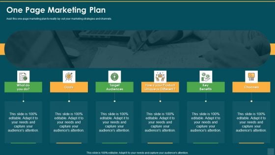 One Page Marketing Plan Goals Ppt Gallery Designs PDF