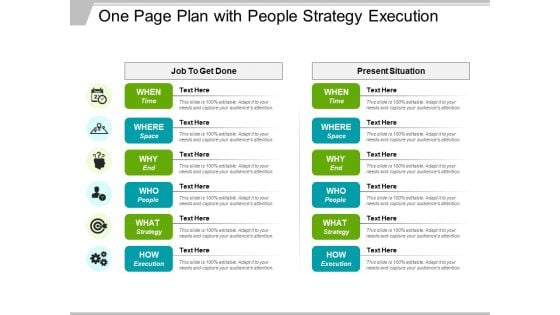 One Page Plan With People Strategy Execution Ppt PowerPoint Presentation Show Example File PDF