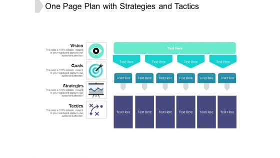 One Page Plan With Strategies And Tactics Ppt PowerPoint Presentation Layouts Influencers PDF