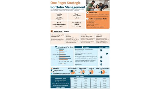 One Page Portfolio Planning And Administration PDF Document PPT Template